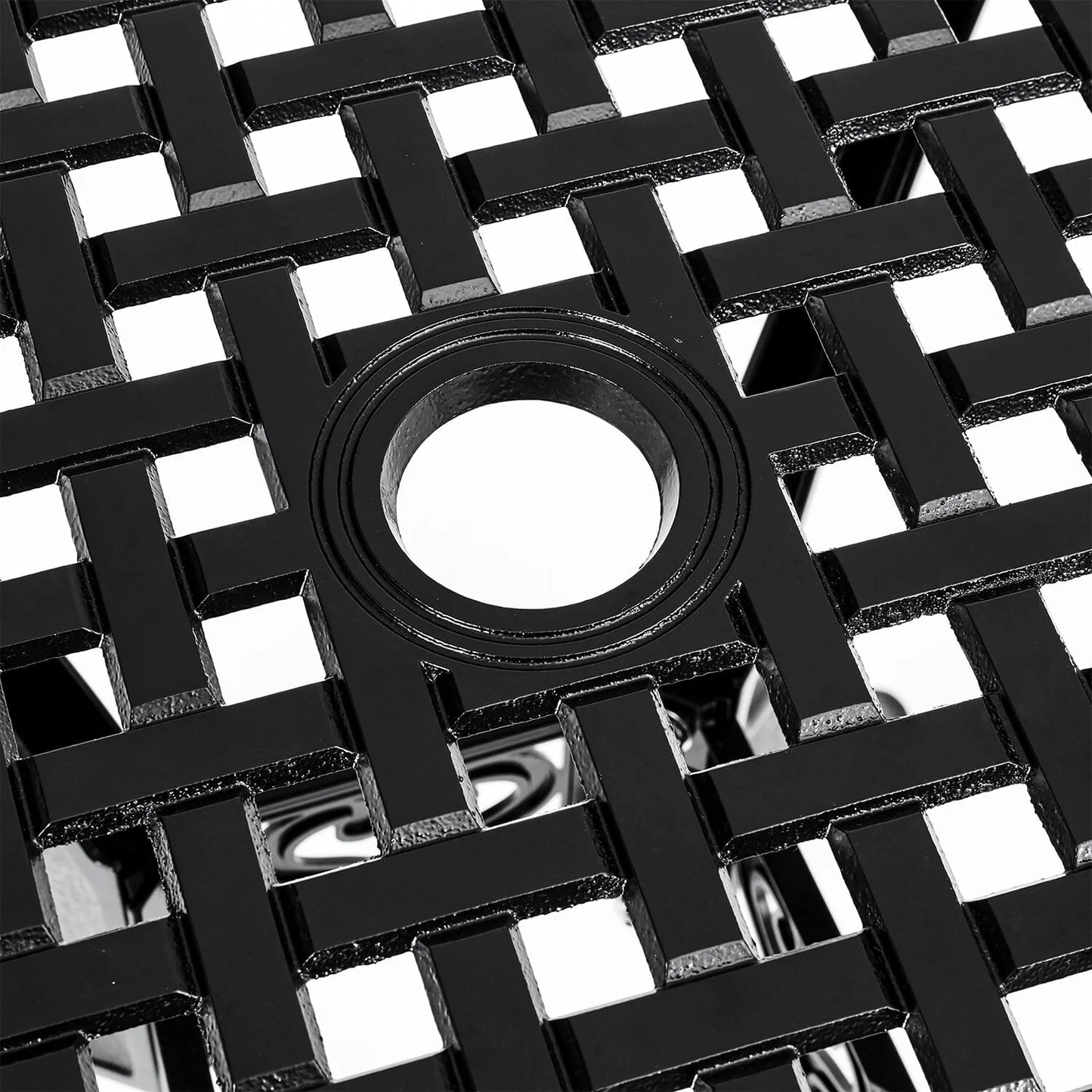 Black Cast Aluminium Outdoor Dining Table – Square Patio Garden Table